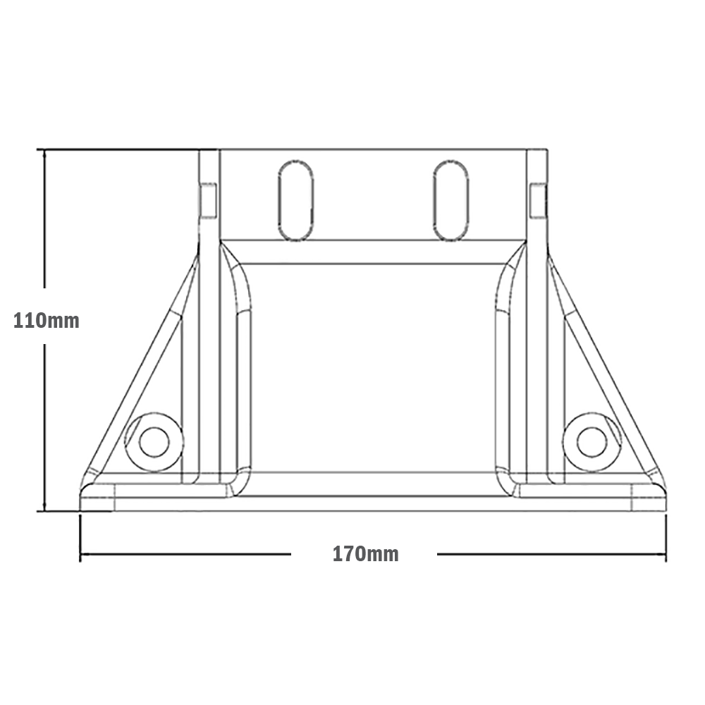 33-9090-7 MODULAR SOLUTIONS FOOT<br>90MM X 90MM (4) SIDED FOOT W/12MM FLOOR ANCHOR HOLES, HEIGHT = 105MM